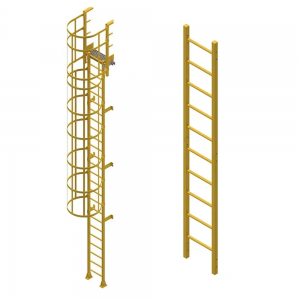 Industrial Fixed FRP GRP Safety Ladder en Cage